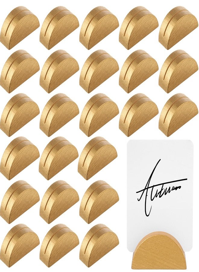 Colingmill 24 Pcs Gold Table Number Stands Wooden Indoor Lightweight Wedding Table Name Holder Semicircular Design Place Card Holders Office Tag Photo Menu Clips Banquet Birthday Party Restaurant - Image 1